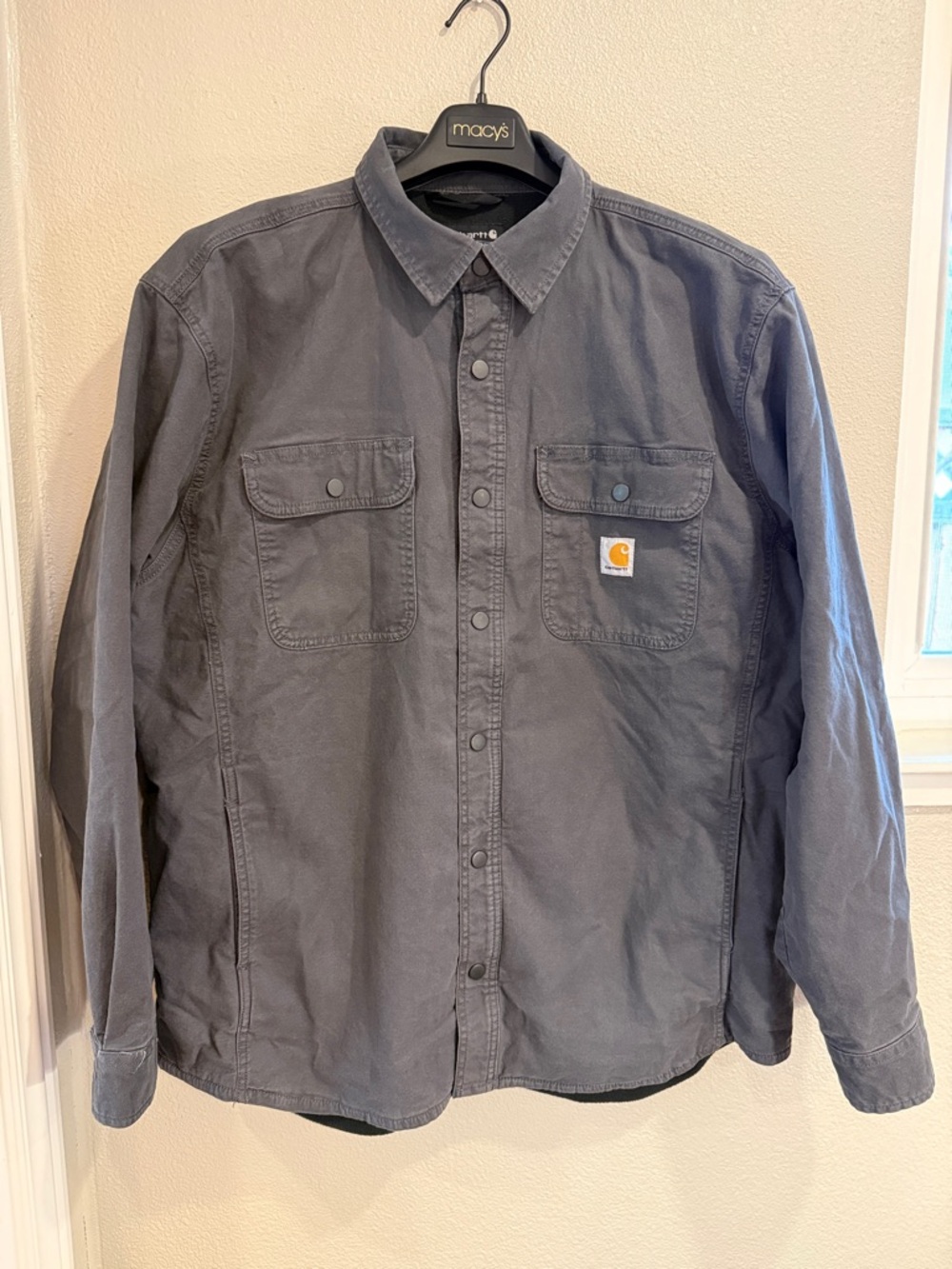 Carhartt Gray Canvas Work Shirt Jacket